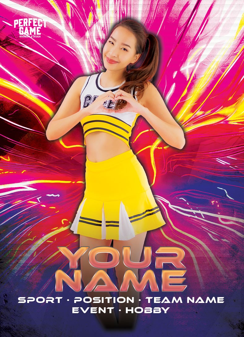 Cheer custom card template — Prism Burst