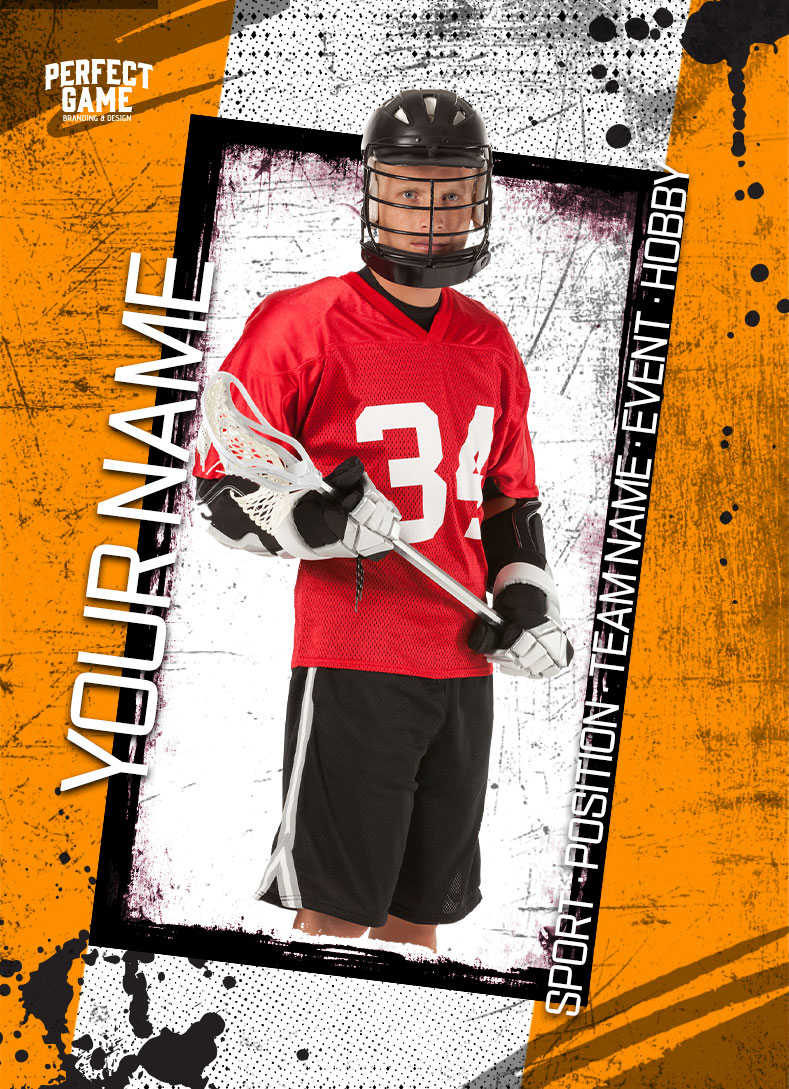 Hockey custom card template — Rust & Chrome