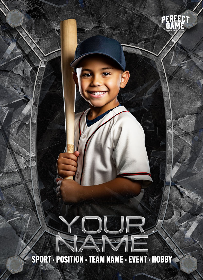Baseball custom card template — Concrete