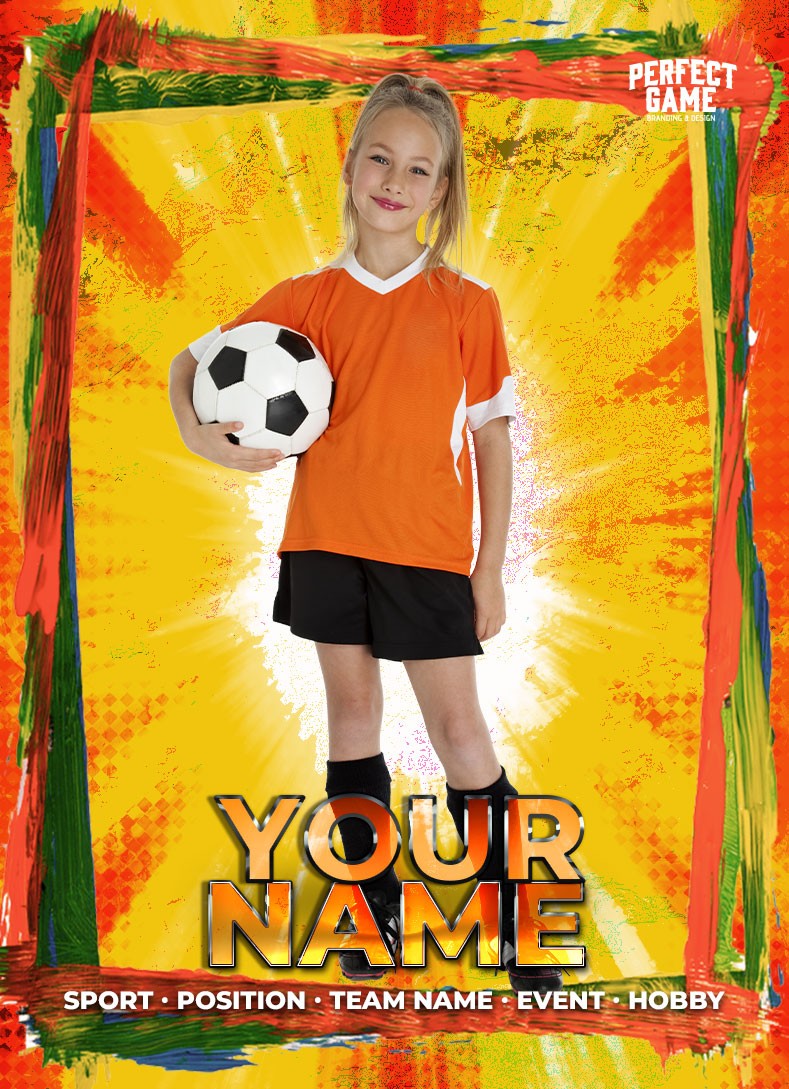 Soccer custom card template — Split Frame