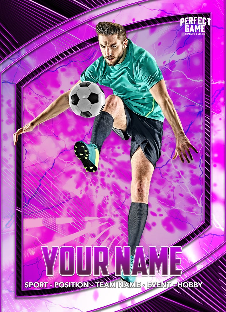 Soccer custom card template — Purple Reign